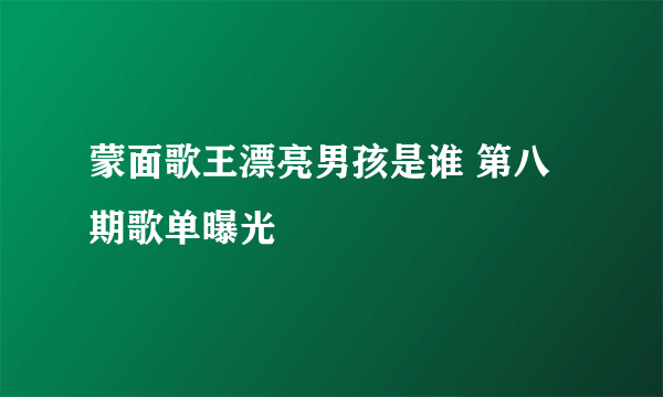 蒙面歌王漂亮男孩是谁 第八期歌单曝光