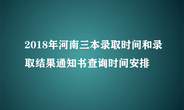 2018年河南三本录取时间和录取结果通知书查询时间安排