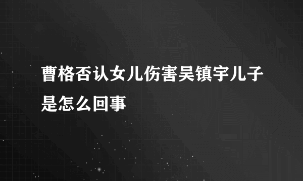 曹格否认女儿伤害吴镇宇儿子是怎么回事