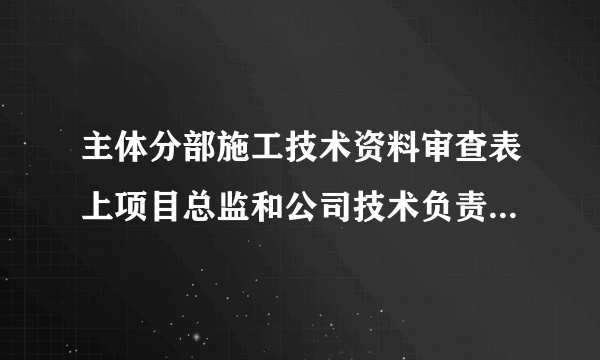 主体分部施工技术资料审查表上项目总监和公司技术负责人可以签同一个人吗?