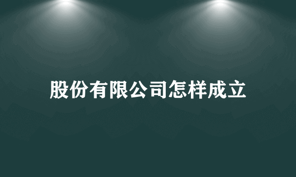 股份有限公司怎样成立