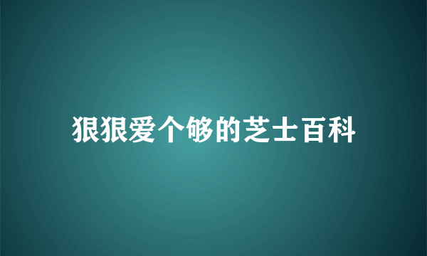 狠狠爱个够的芝士百科