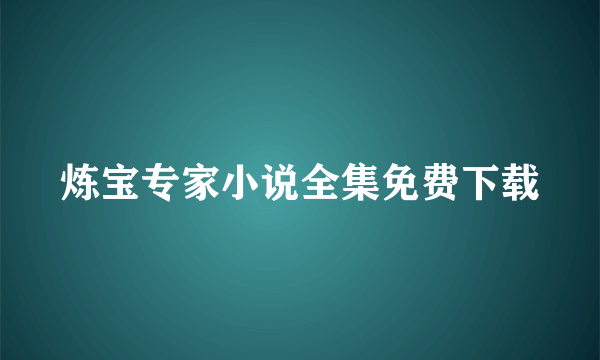 炼宝专家小说全集免费下载