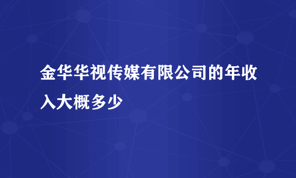 金华华视传媒有限公司的年收入大概多少