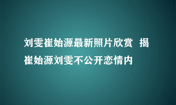 刘雯崔始源最新照片欣赏  揭崔始源刘雯不公开恋情内