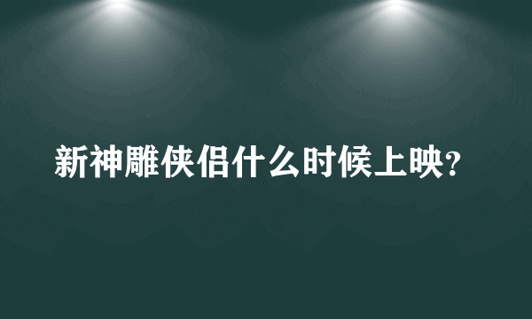 新神雕侠侣什么时候上映？