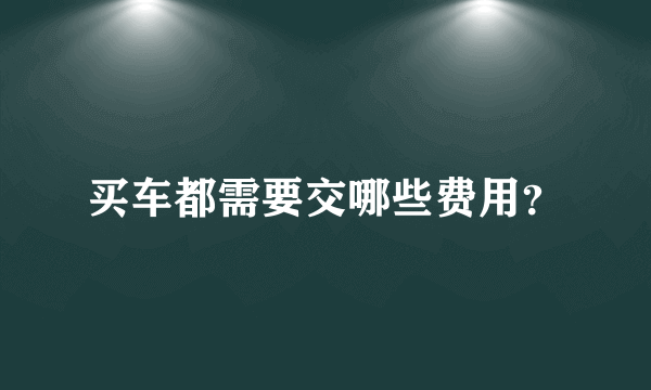 买车都需要交哪些费用？