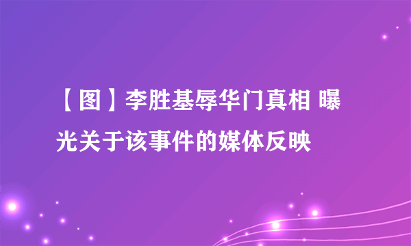 【图】李胜基辱华门真相 曝光关于该事件的媒体反映