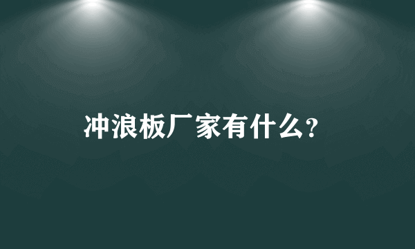 冲浪板厂家有什么？