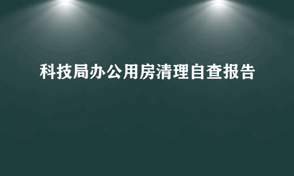 科技局办公用房清理自查报告