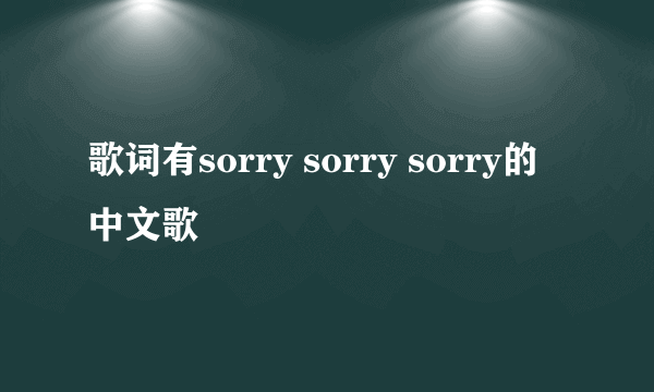 歌词有sorry sorry sorry的中文歌