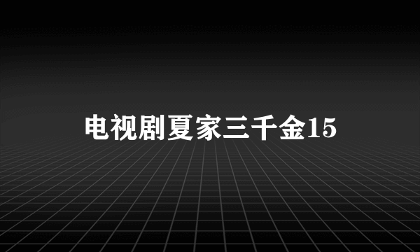 电视剧夏家三千金15