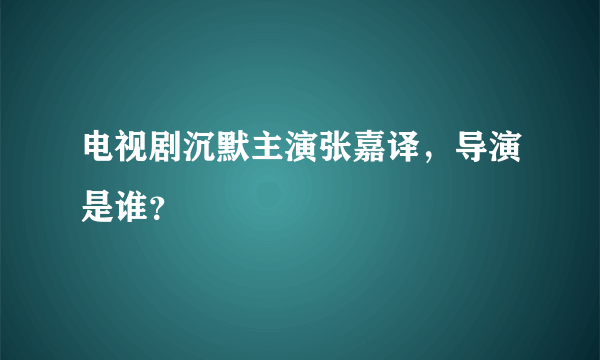 电视剧沉默主演张嘉译，导演是谁？