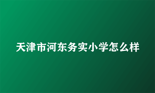 天津市河东务实小学怎么样