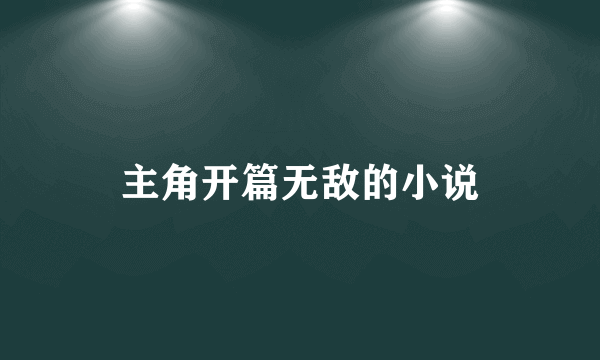 主角开篇无敌的小说