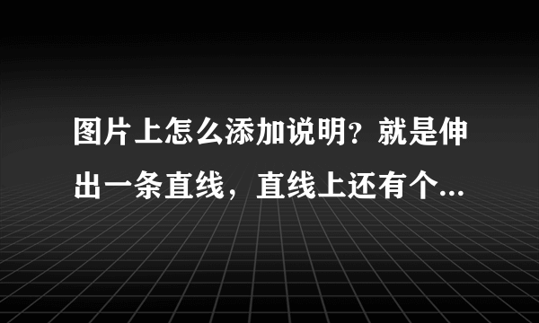 图片上怎么添加说明？就是伸出一条直线，直线上还有个小圆点，如下图。