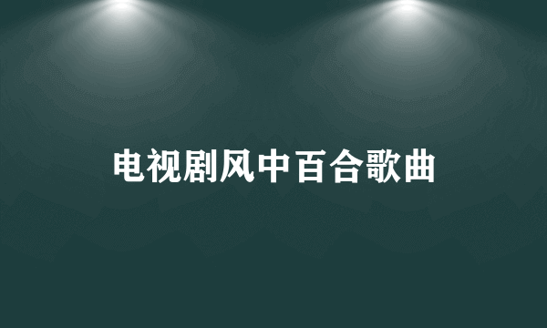 电视剧风中百合歌曲