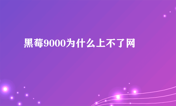 黑莓9000为什么上不了网