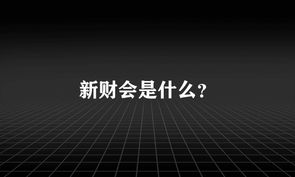 新财会是什么？