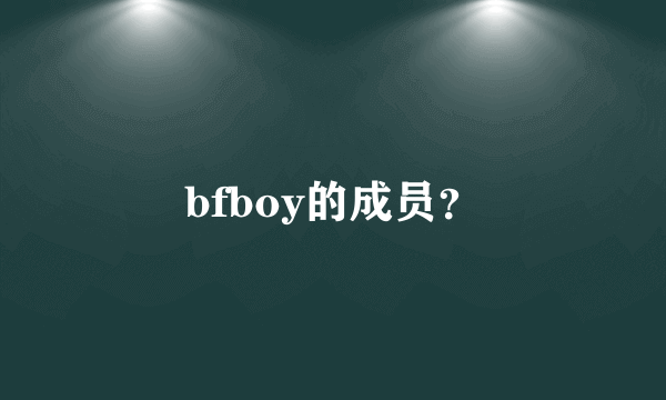 bfboy的成员？