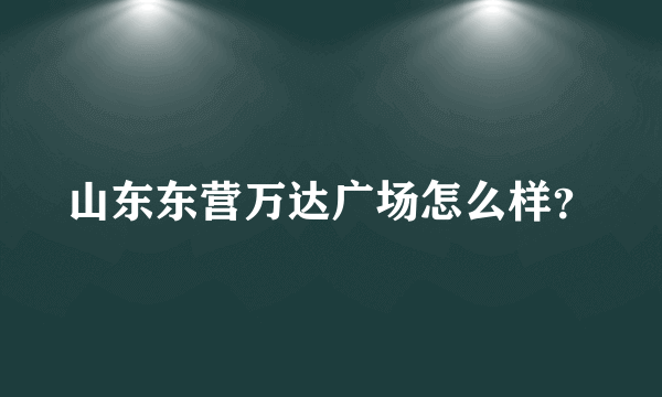 山东东营万达广场怎么样？