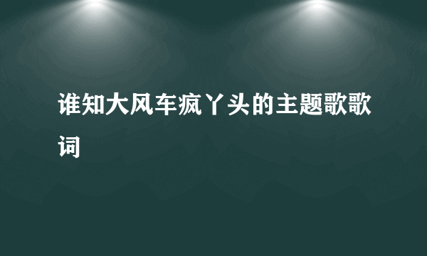 谁知大风车疯丫头的主题歌歌词