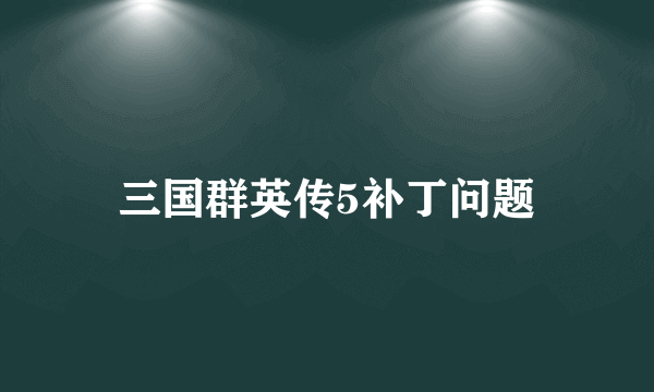 三国群英传5补丁问题