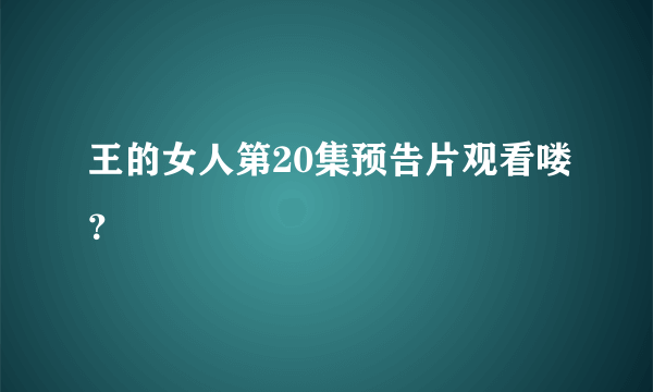 王的女人第20集预告片观看喽？