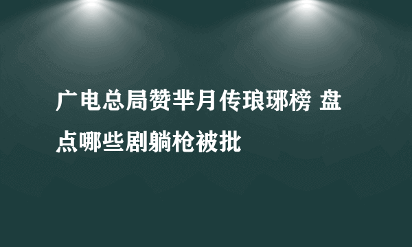 广电总局赞芈月传琅琊榜 盘点哪些剧躺枪被批