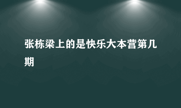 张栋梁上的是快乐大本营第几期