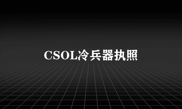 CSOL冷兵器执照