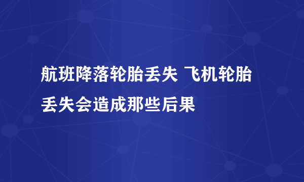 航班降落轮胎丢失 飞机轮胎丢失会造成那些后果