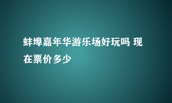 蚌埠嘉年华游乐场好玩吗 现在票价多少