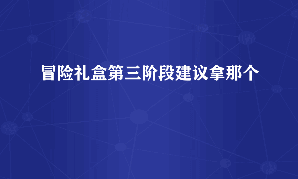 冒险礼盒第三阶段建议拿那个