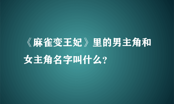 《麻雀变王妃》里的男主角和女主角名字叫什么？