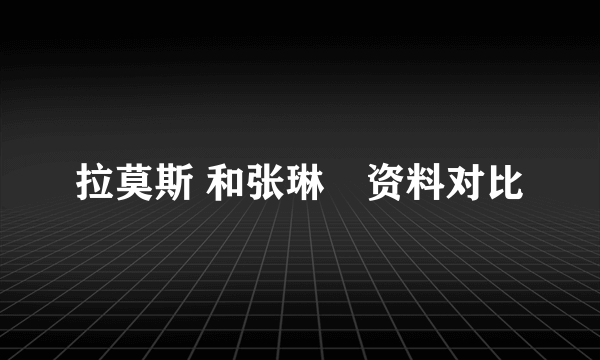 拉莫斯 和张琳芃资料对比