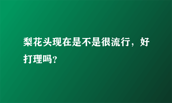 梨花头现在是不是很流行，好打理吗？