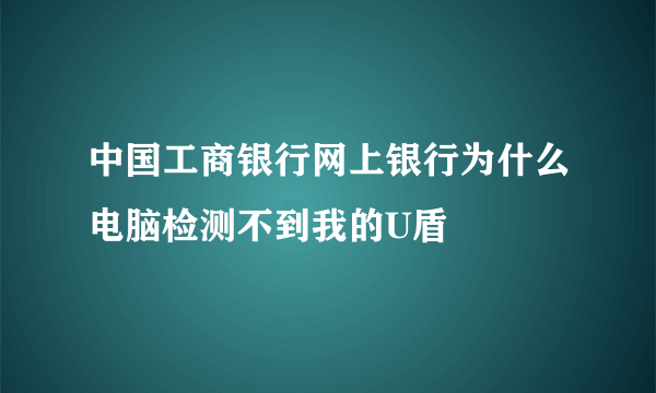 中国工商银行网上银行为什么电脑检测不到我的U盾