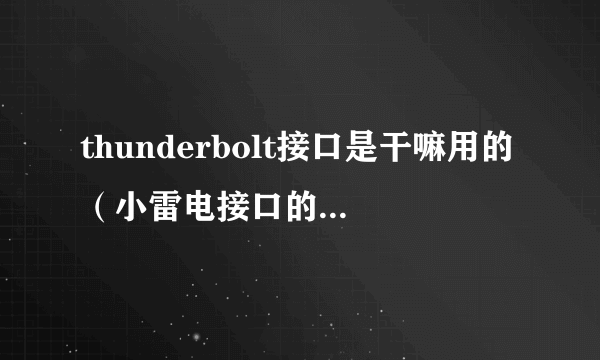 thunderbolt接口是干嘛用的（小雷电接口的主要用途）