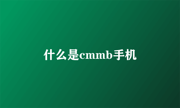 什么是cmmb手机