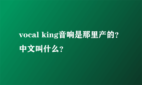 vocal king音响是那里产的？中文叫什么？