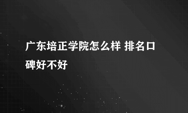 广东培正学院怎么样 排名口碑好不好