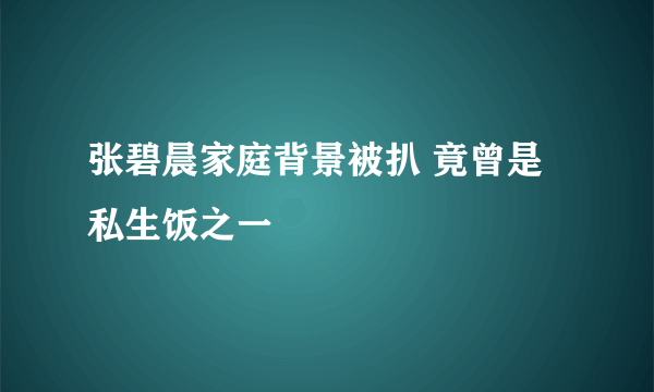 张碧晨家庭背景被扒 竟曾是私生饭之一