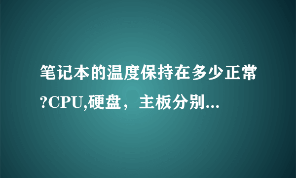 笔记本的温度保持在多少正常?CPU,硬盘，主板分别是多少温度合适？