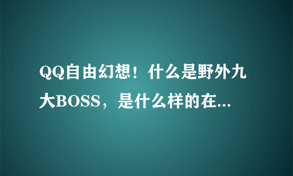 QQ自由幻想！什么是野外九大BOSS，是什么样的在哪有？失落的龙魂有什么用？