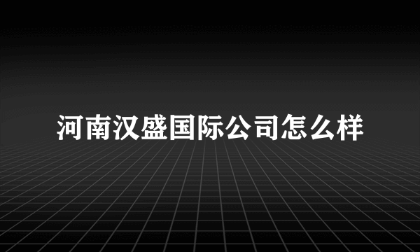 河南汉盛国际公司怎么样