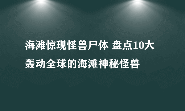 海滩惊现怪兽尸体 盘点10大轰动全球的海滩神秘怪兽