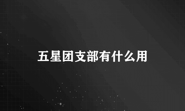 五星团支部有什么用