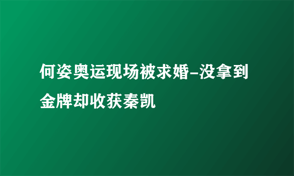 何姿奥运现场被求婚-没拿到金牌却收获秦凯