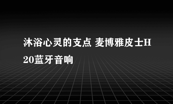 沐浴心灵的支点 麦博雅皮士H20蓝牙音响